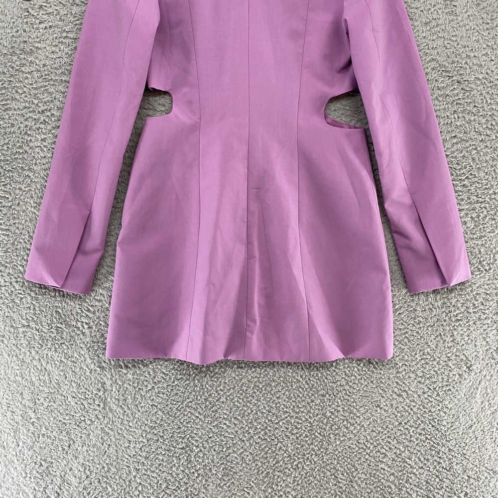Zara Blazer Dress Womens Small Lilac Cutout One Button Jacket Office Siren - Picture 13 of 15